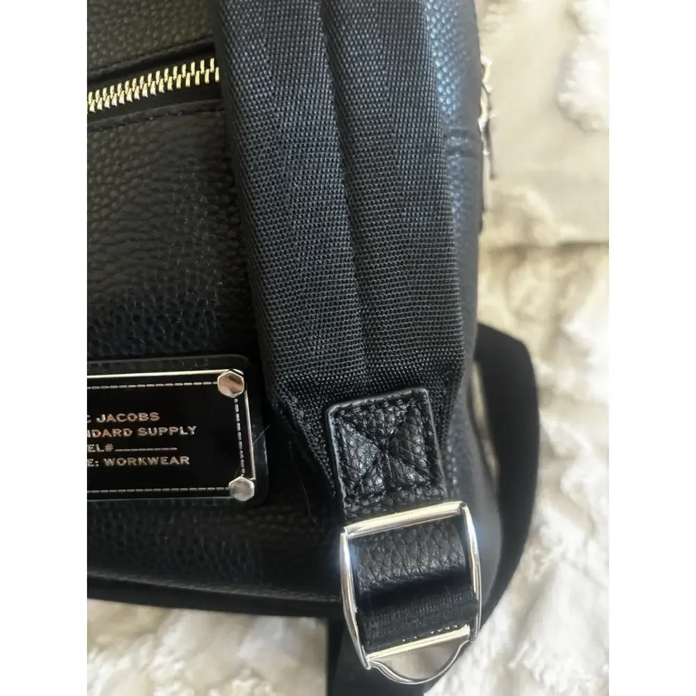 Marc Jacob’s Workwear Black Leather and Durable Canvas Backpack. Great Condition
